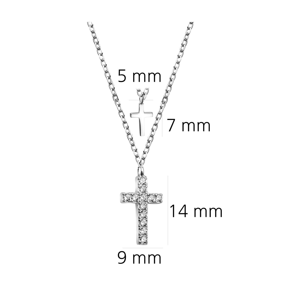 Kreuz Halskette in 925 Silber