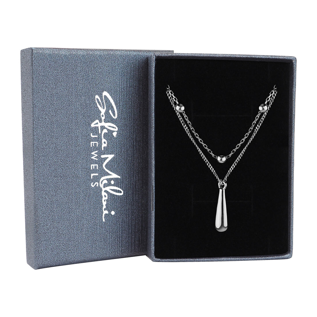 Stab Halskette in 925 Silber