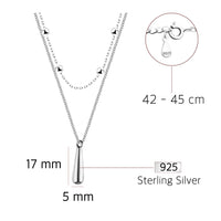 Stab Halskette in 925 Silber
