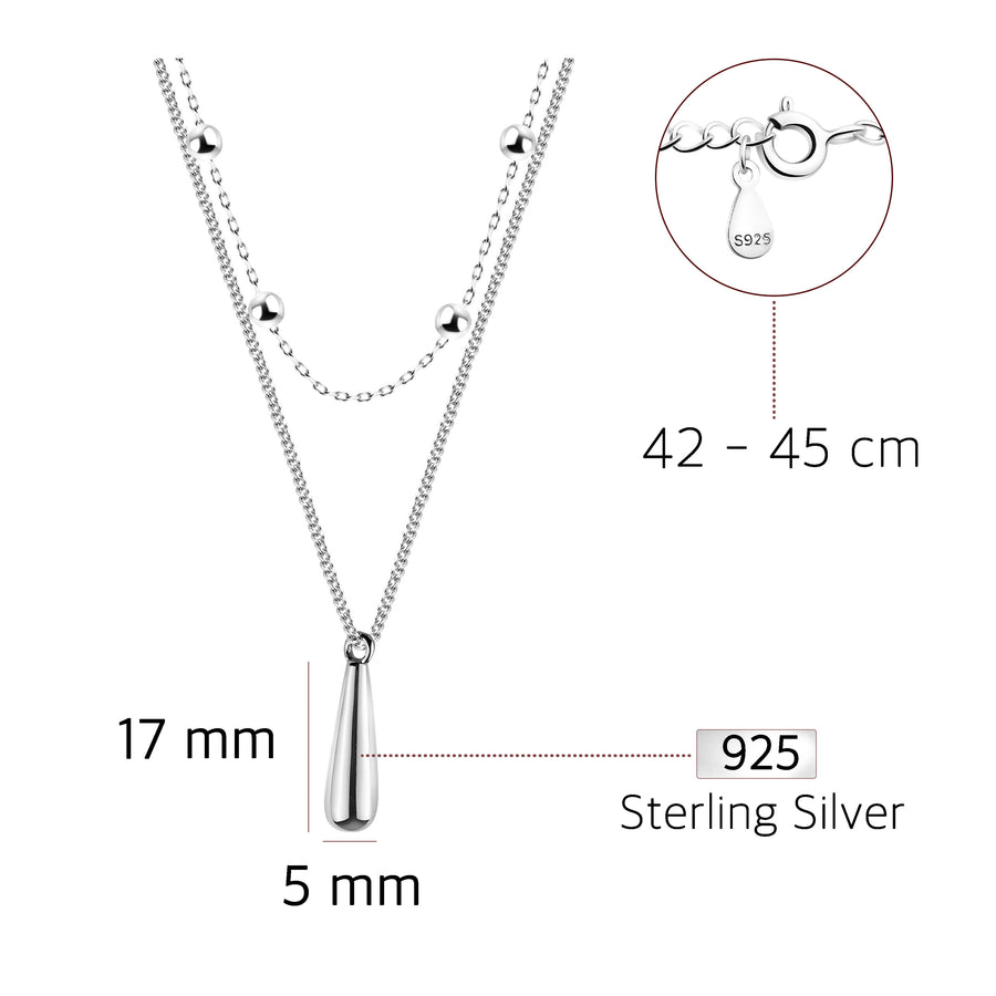 Stab Halskette in 925 Silber