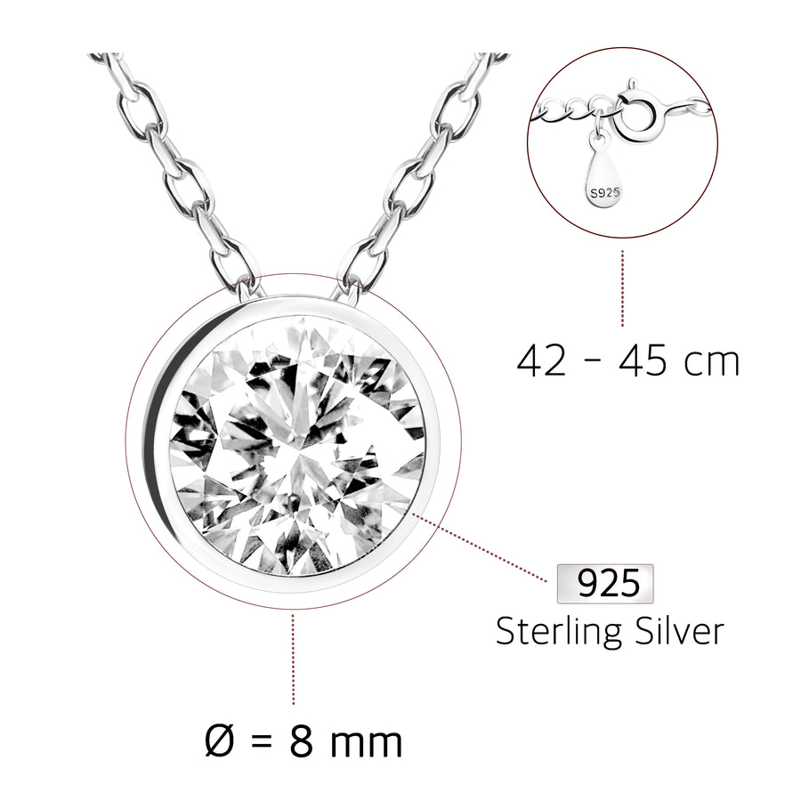 Zirconia Halskette in 925 Silber