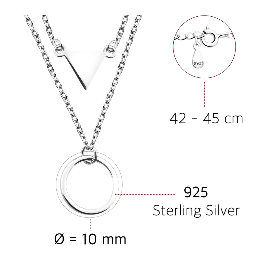 Dreieck Halskette in 925 Silber