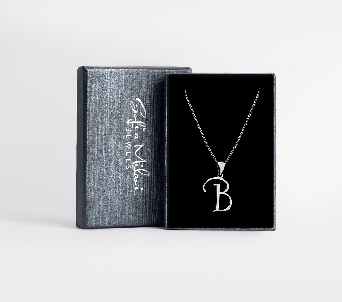 Buchstabe Halskette in 925 Silber