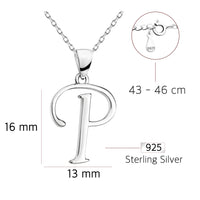 Buchstabe Halskette in 925 Silber
