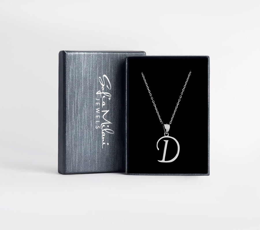 Buchstabe Halskette in 925 Silber