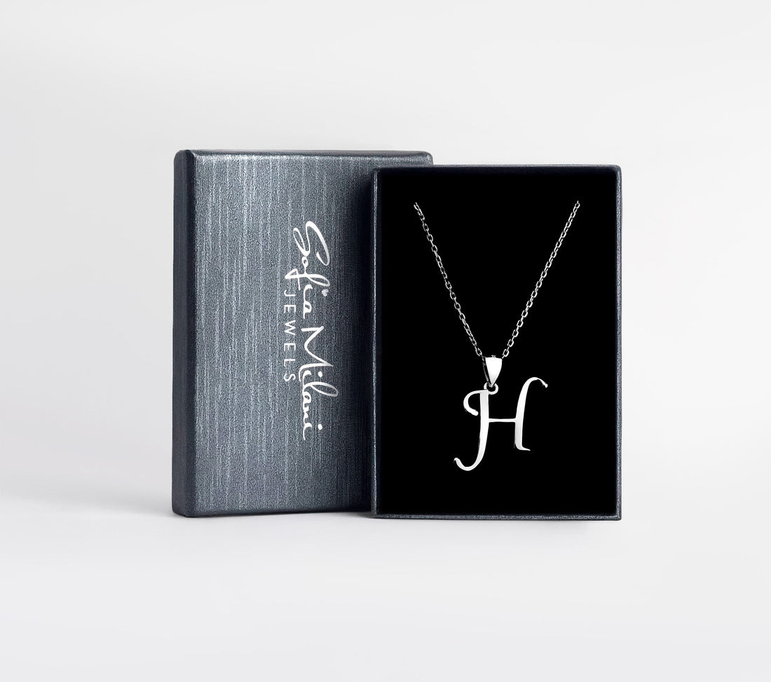 Buchstabe Halskette in 925 Silber