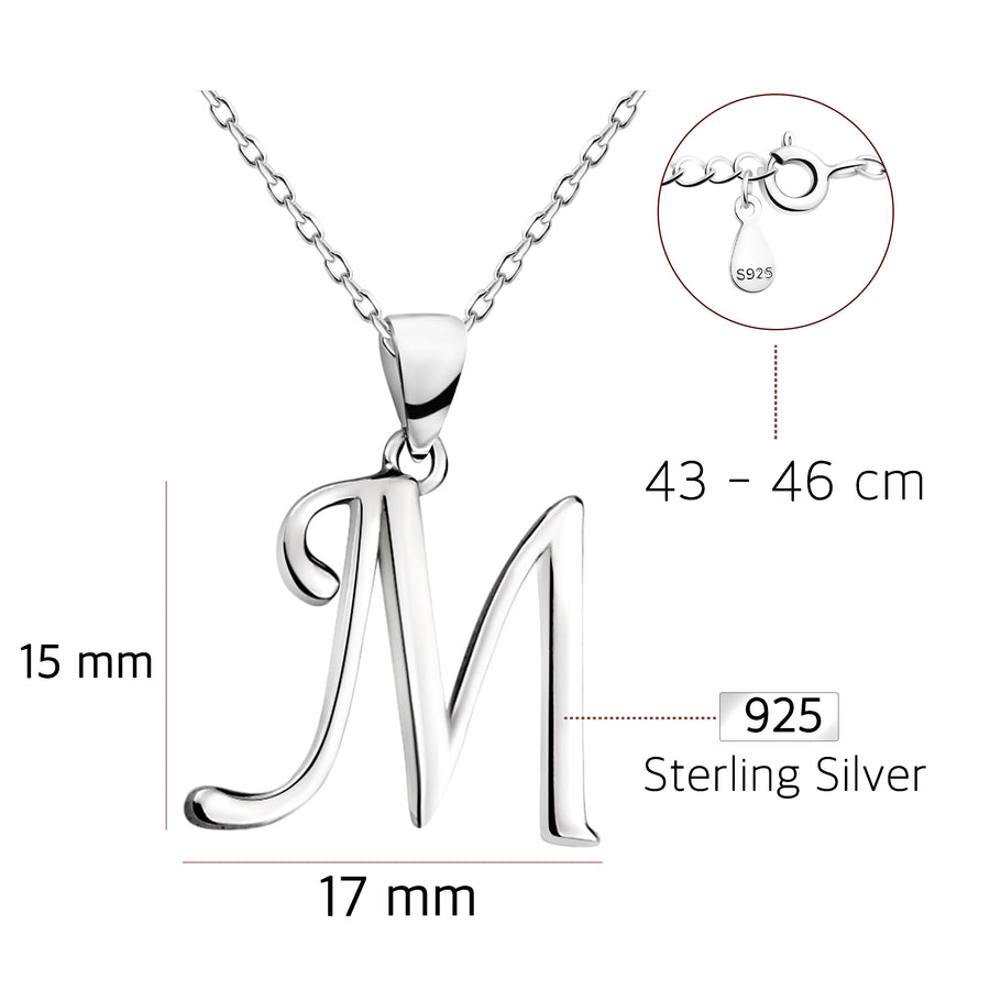 Buchstabe Halskette in 925 Silber