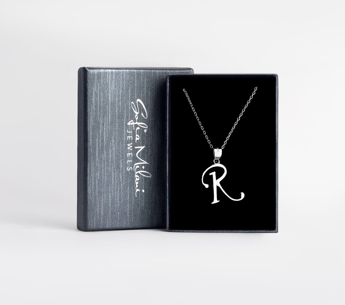 Buchstabe Halskette in 925 Silber