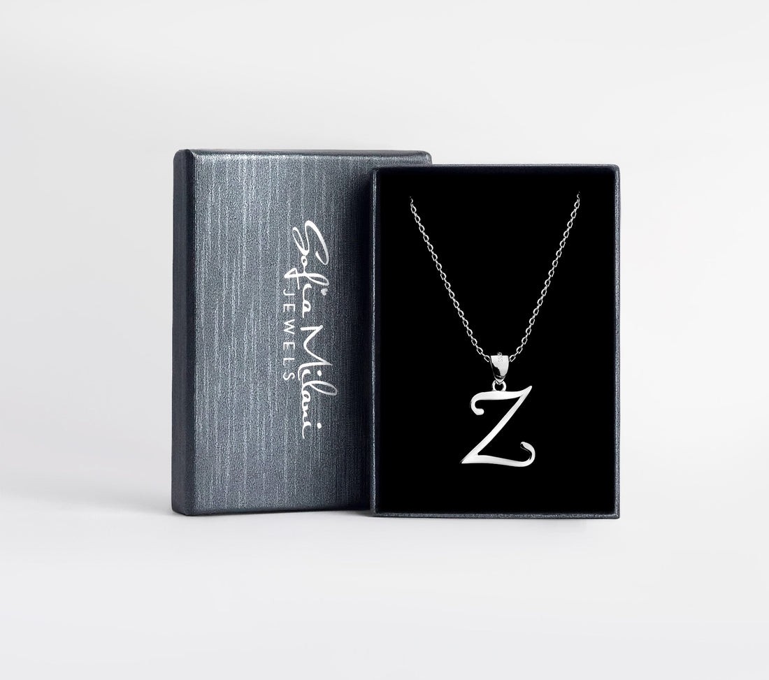 Buchstabe Halskette in 925 Silber