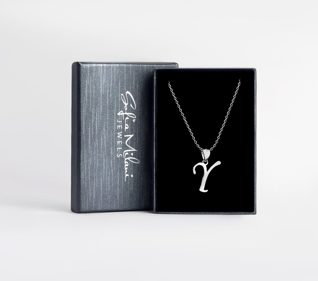 Buchstabe Halskette in 925 Silber