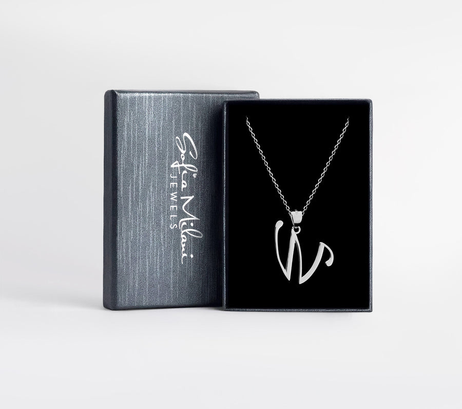 Buchstabe Halskette in 925 Silber