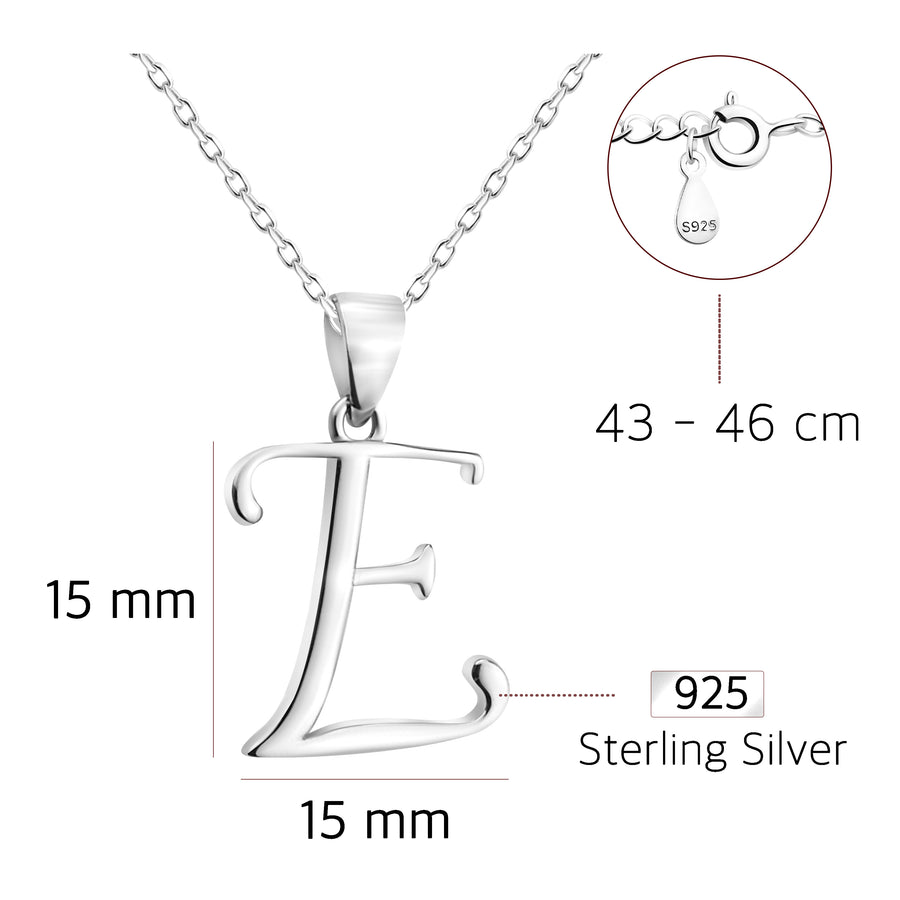 Buchstabe Halskette in 925 Silber