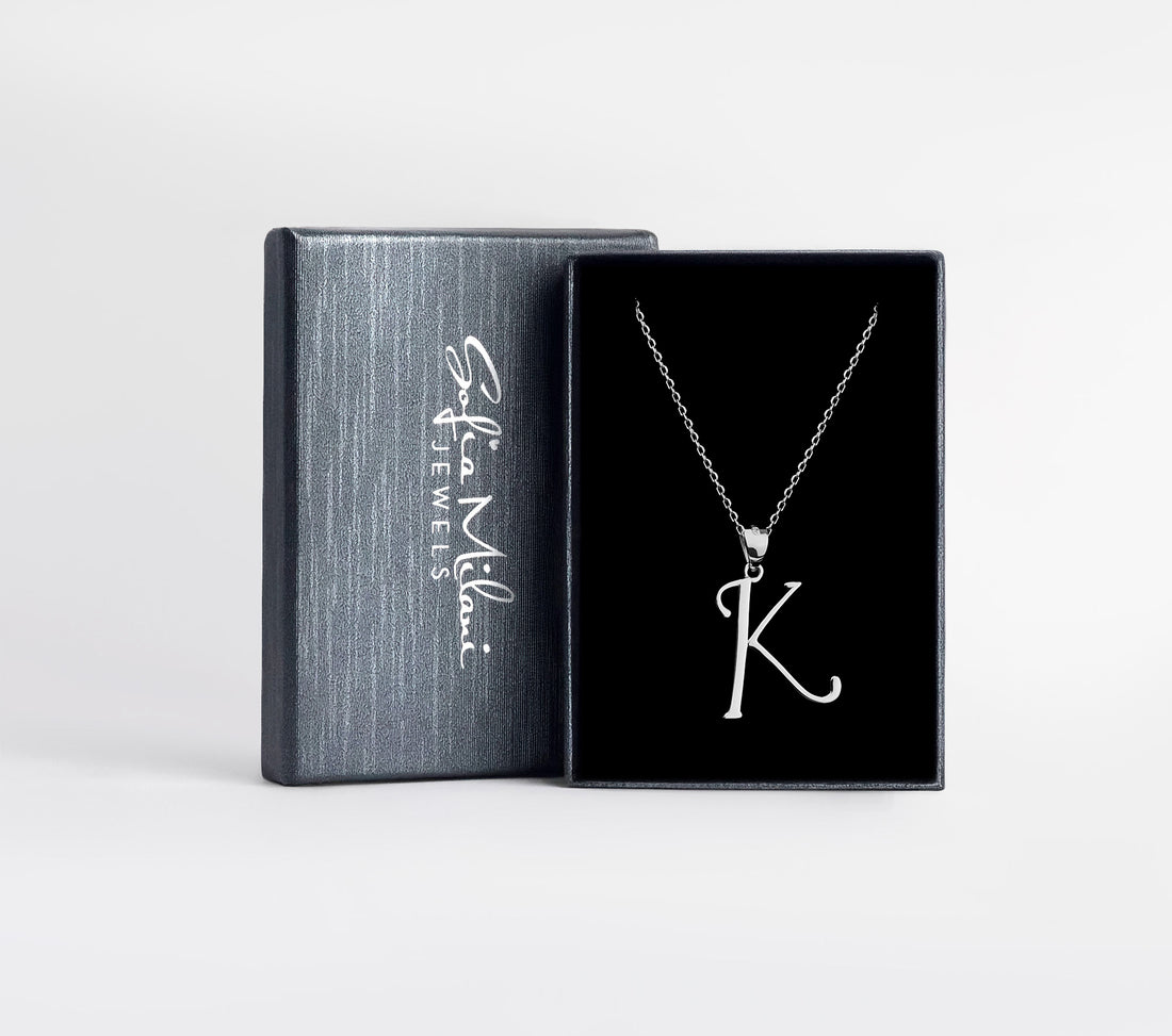 Buchstabe Halskette in 925 Silber