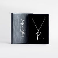 Buchstabe Halskette in 925 Silber