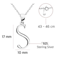 Buchstabe Halskette in 925 Silber