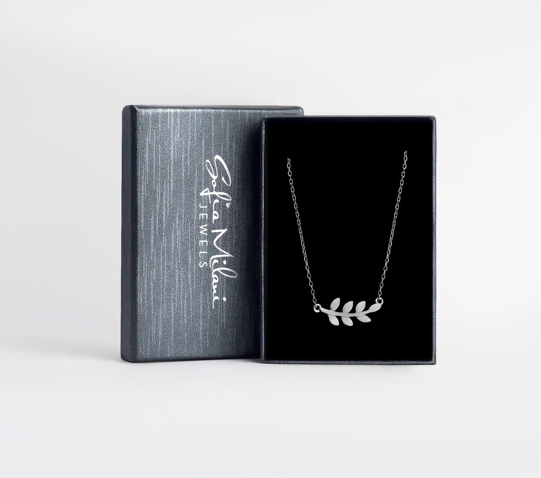 Blatt Halskette in 925 Silber