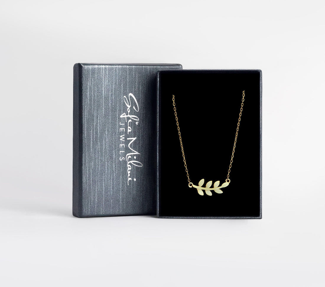 Blatt Halskette in 925 Silber