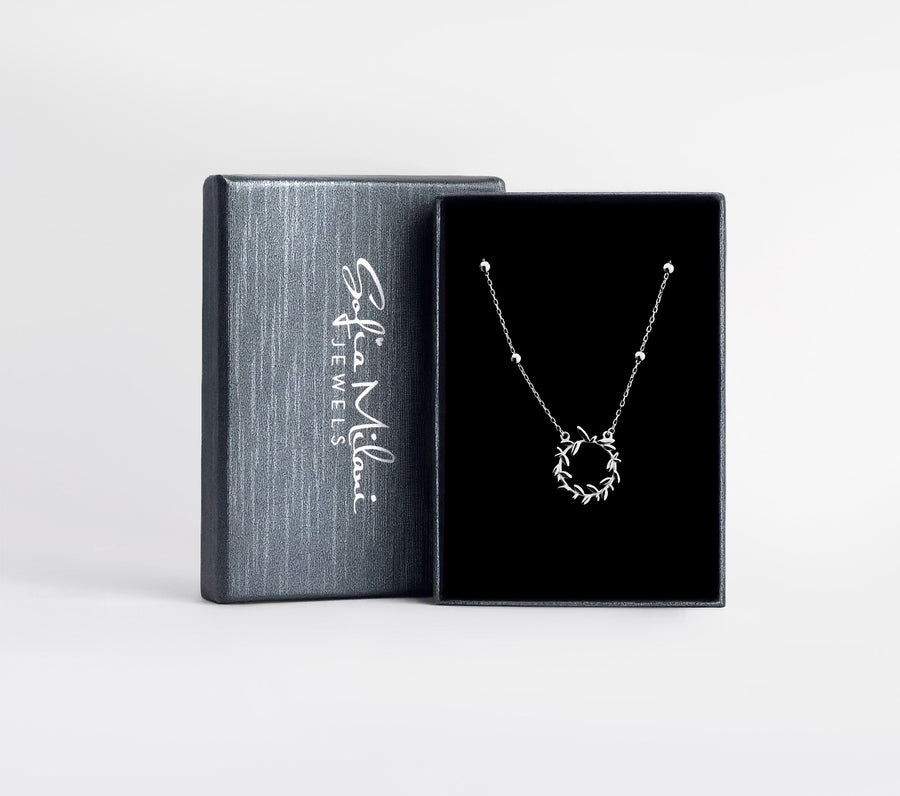 Blatt Halskette in 925 Silber