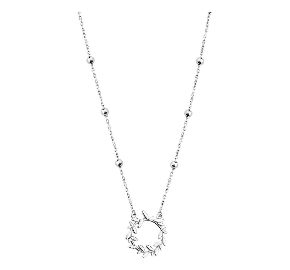 Blatt Halskette in 925 Silber
