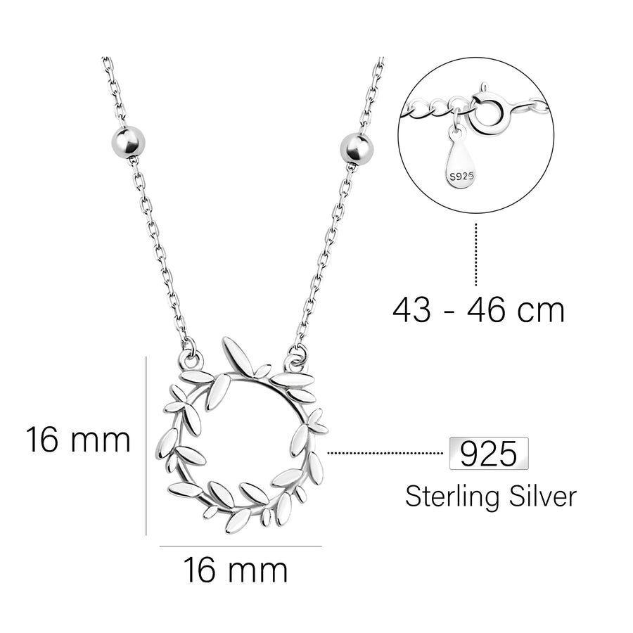 Blatt Halskette in 925 Silber