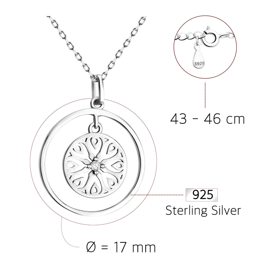 Kreis Halskette in 925 Silber