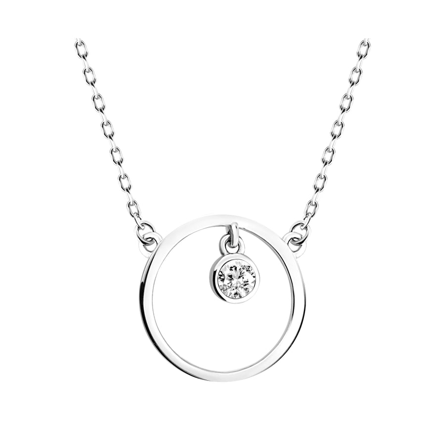 Kreis Halskette in 925 Silber