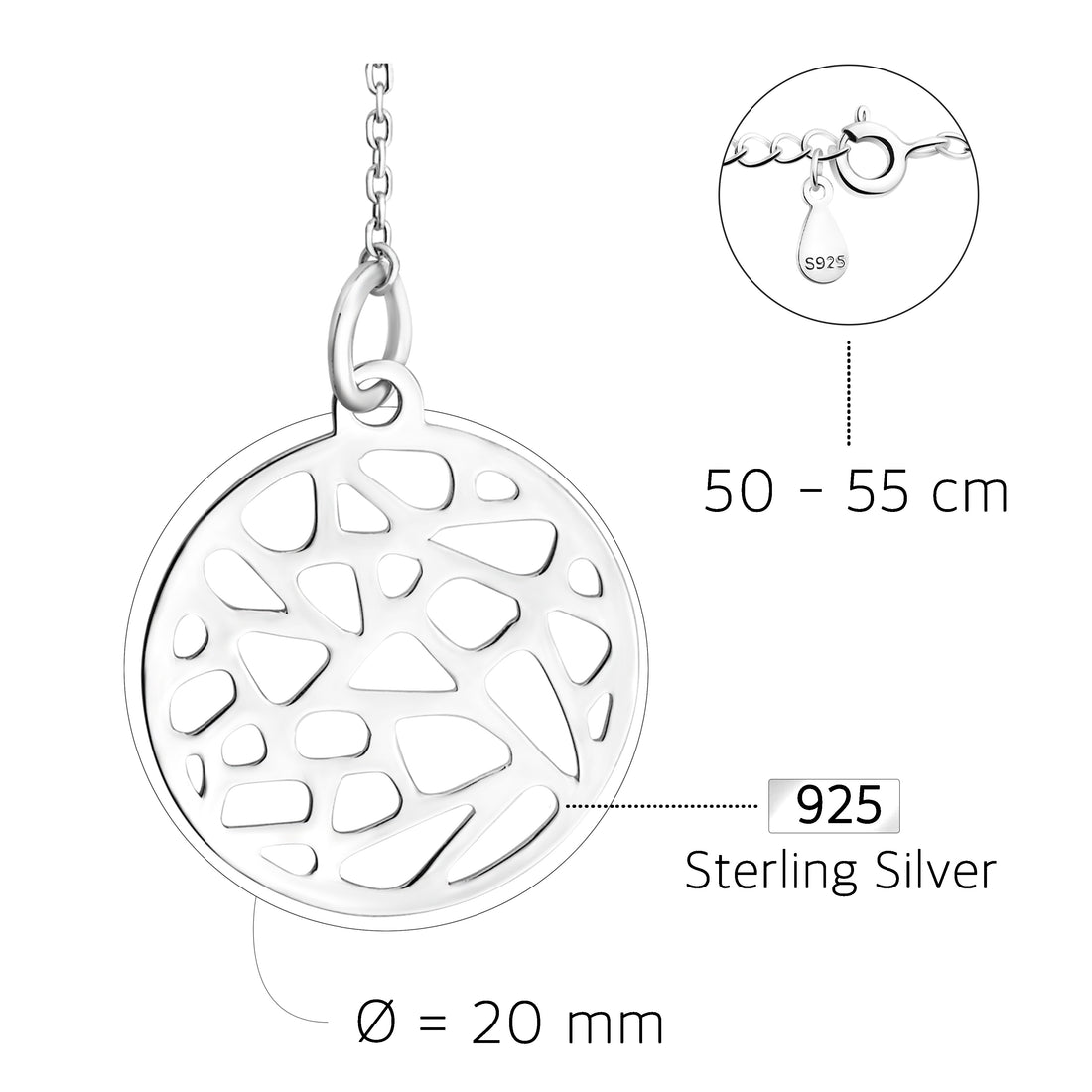 Ornament Halskette in 925 Silber