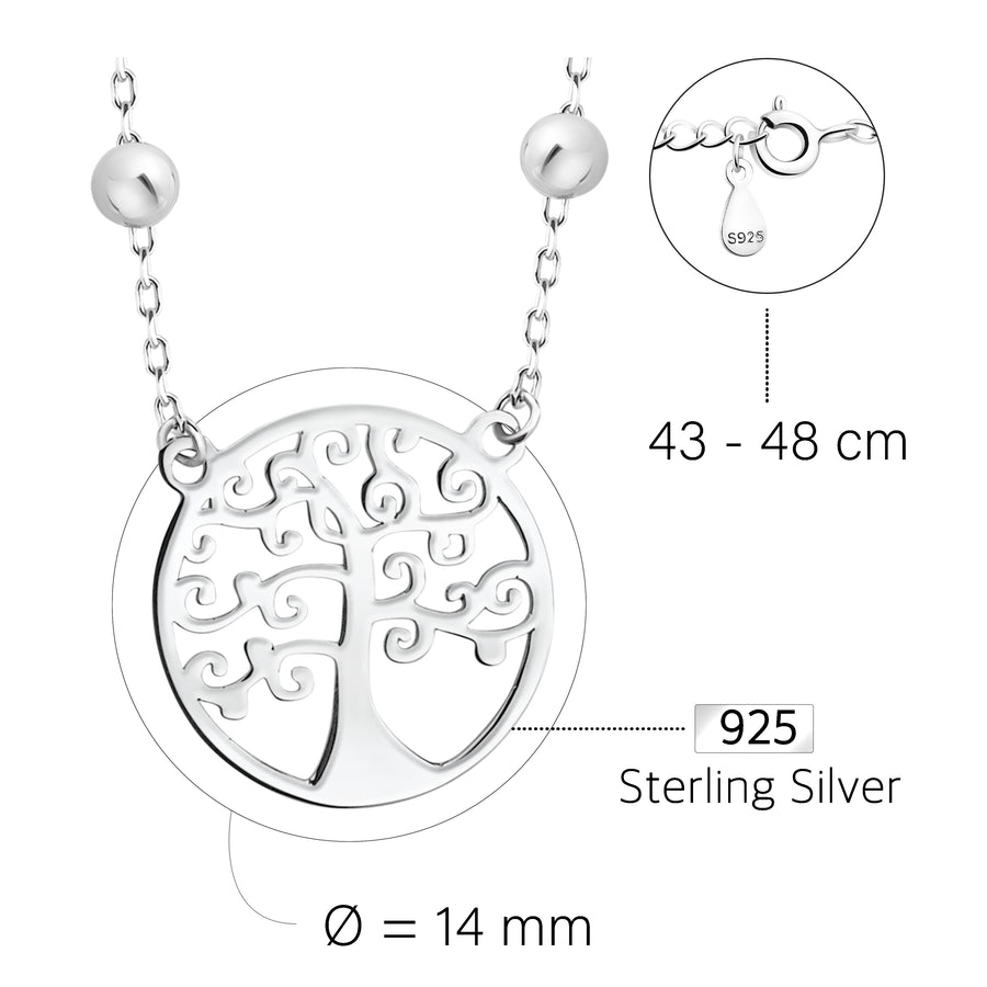 Baum Halskette in 925 Silber