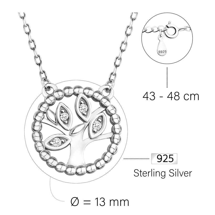 Baum Halskette in 925 Silber