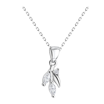 Blatt Halskette in 925 Silber