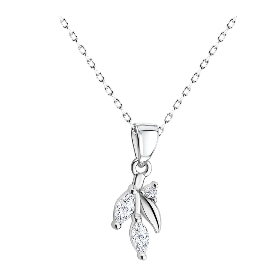 Blatt Halskette in 925 Silber
