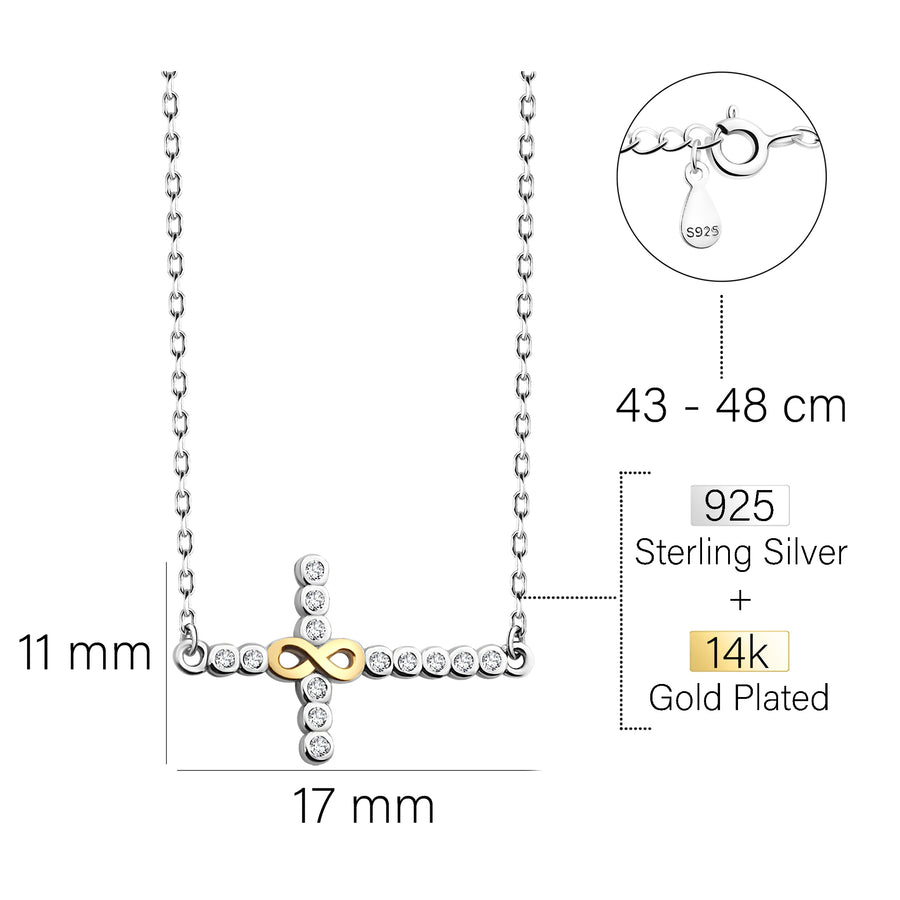Kreuz Halskette in 925 Silber