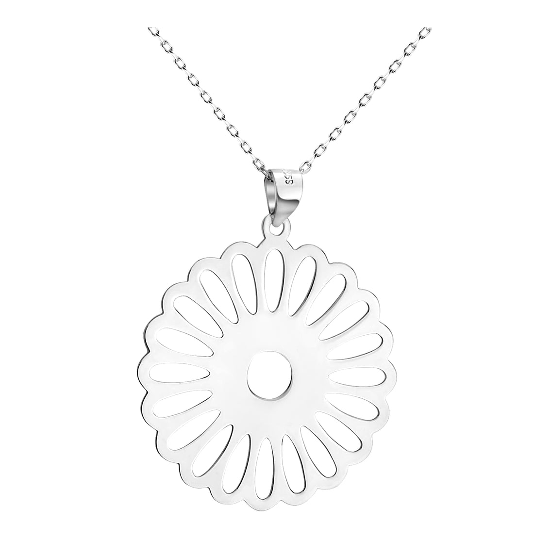 Blume Halskette in 925 Silber