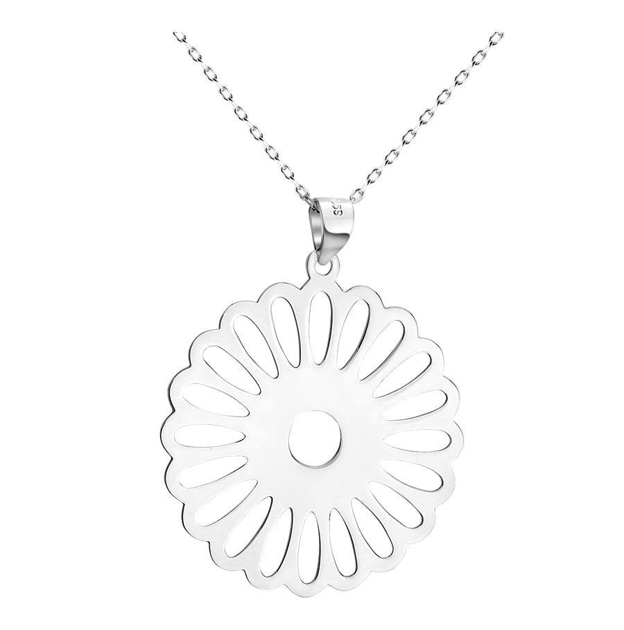 Blume Halskette in 925 Silber