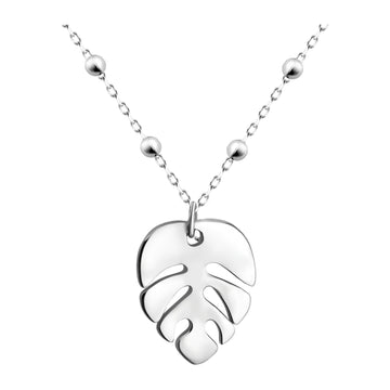 Blatt Halskette in 925 Silber