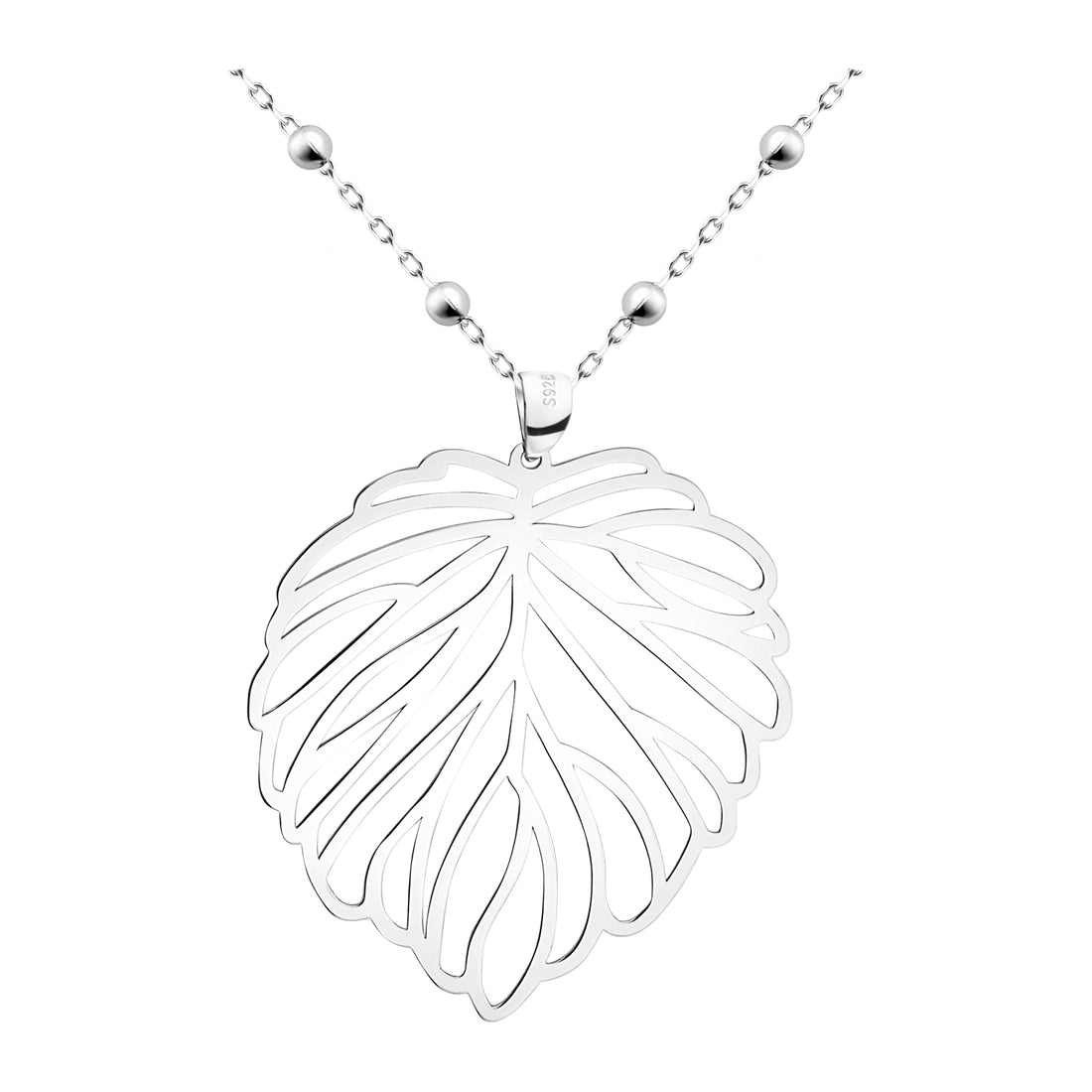 Blatt Halskette in 925 Silber