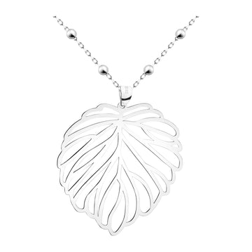 Blatt Halskette in 925 Silber