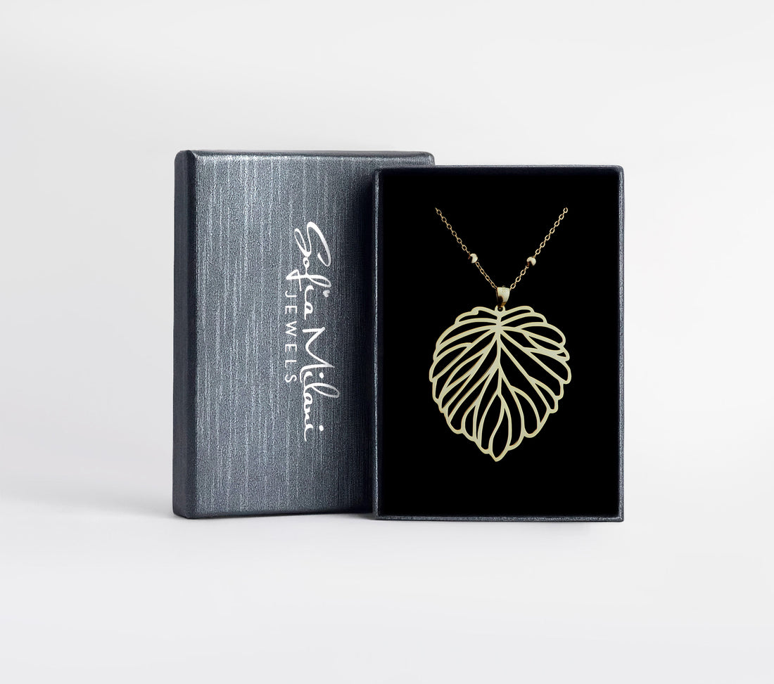 Blatt Halskette in 925 Silber