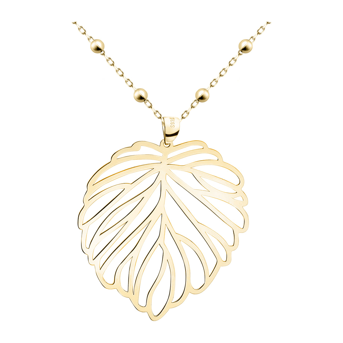 Blatt Halskette in 925 Silber