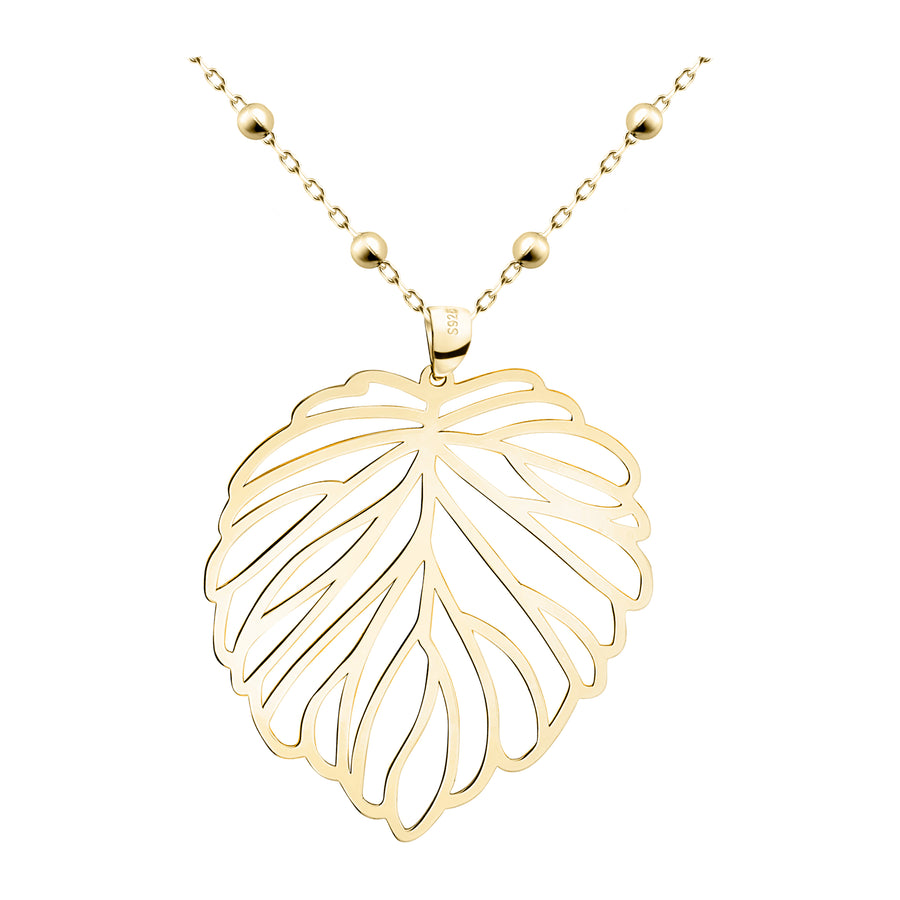Blatt Halskette in 925 Silber