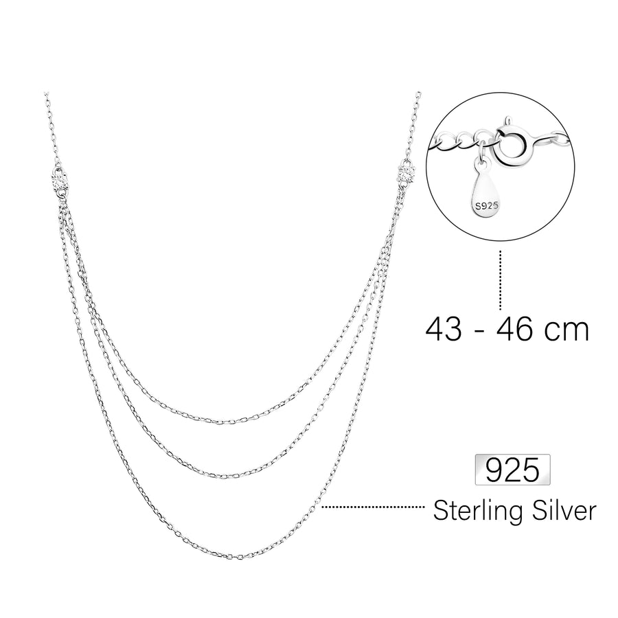 Layer Halskette in 925 Silber