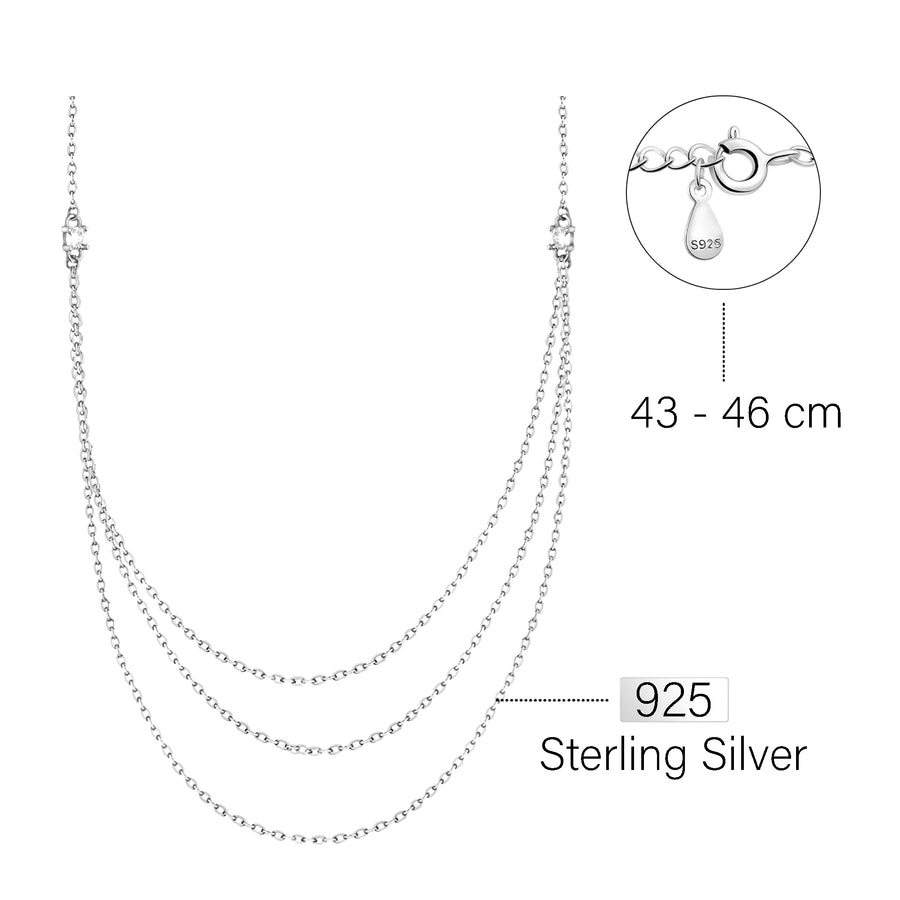 Layer Halskette in 925 Silber