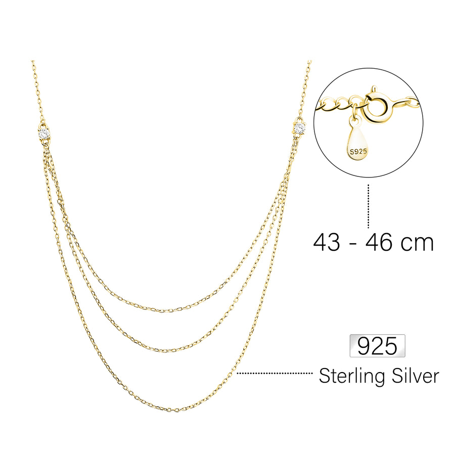 Layer Halskette in 925 Silber