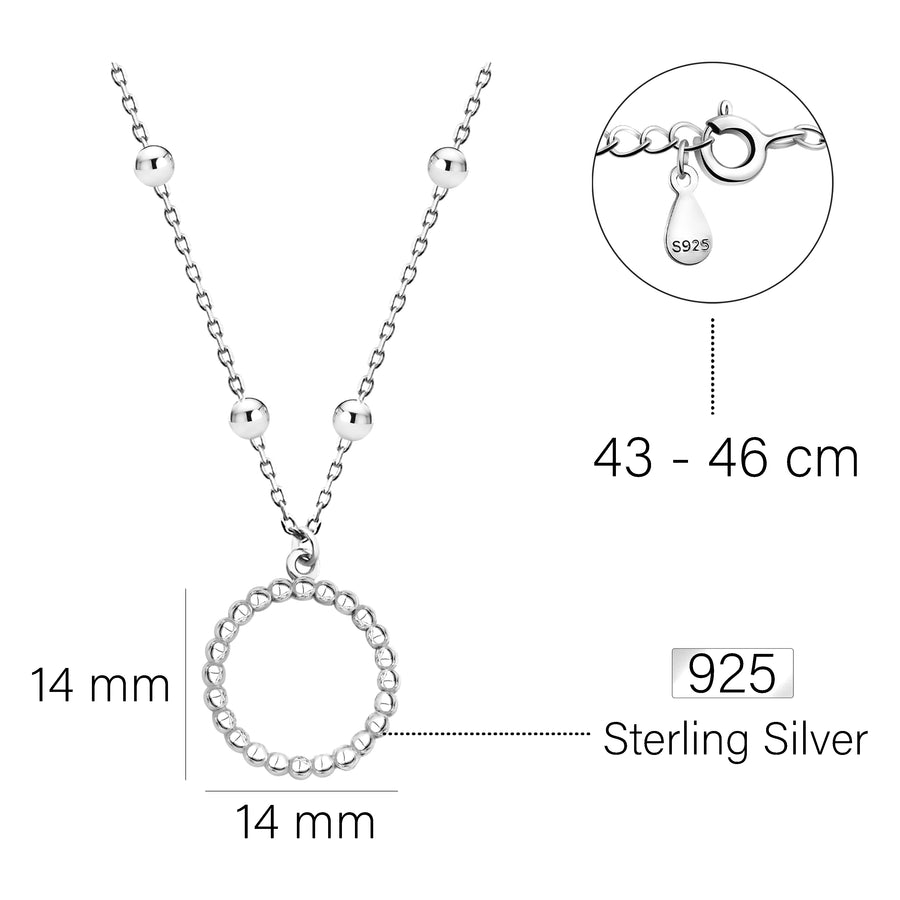 Kreis Halskette in 925 Silber