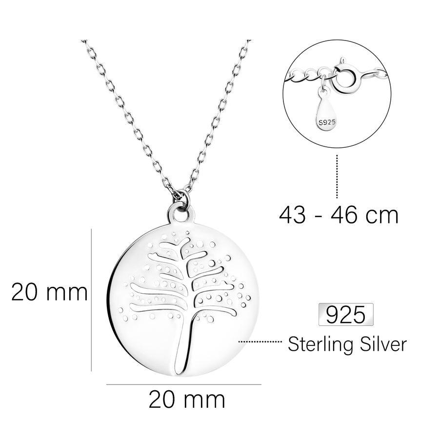 Baum Halskette in 925 Silber