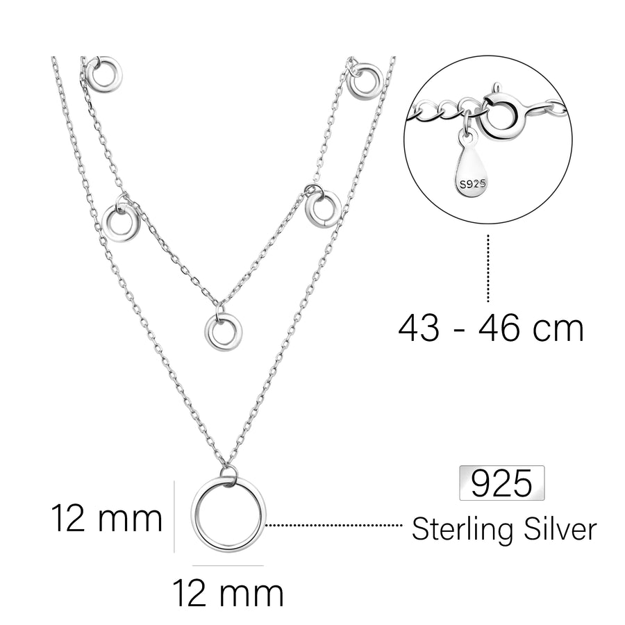 Layer Halskette in 925 Silber