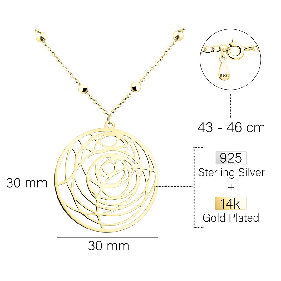 Ornament Halskette in 925 Silber