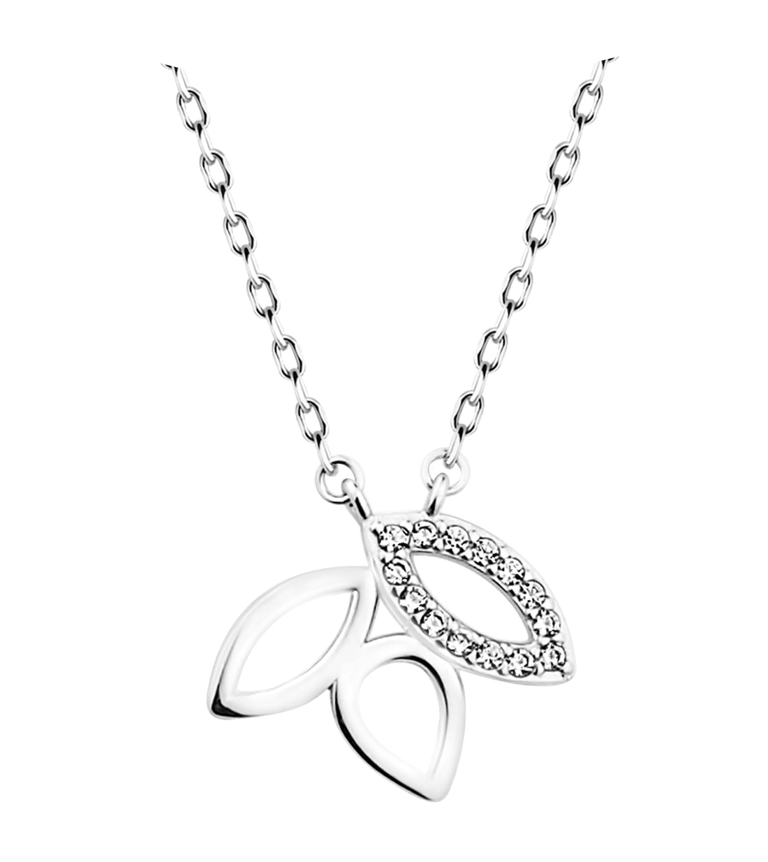 Blatt Halskette in 925 Silber