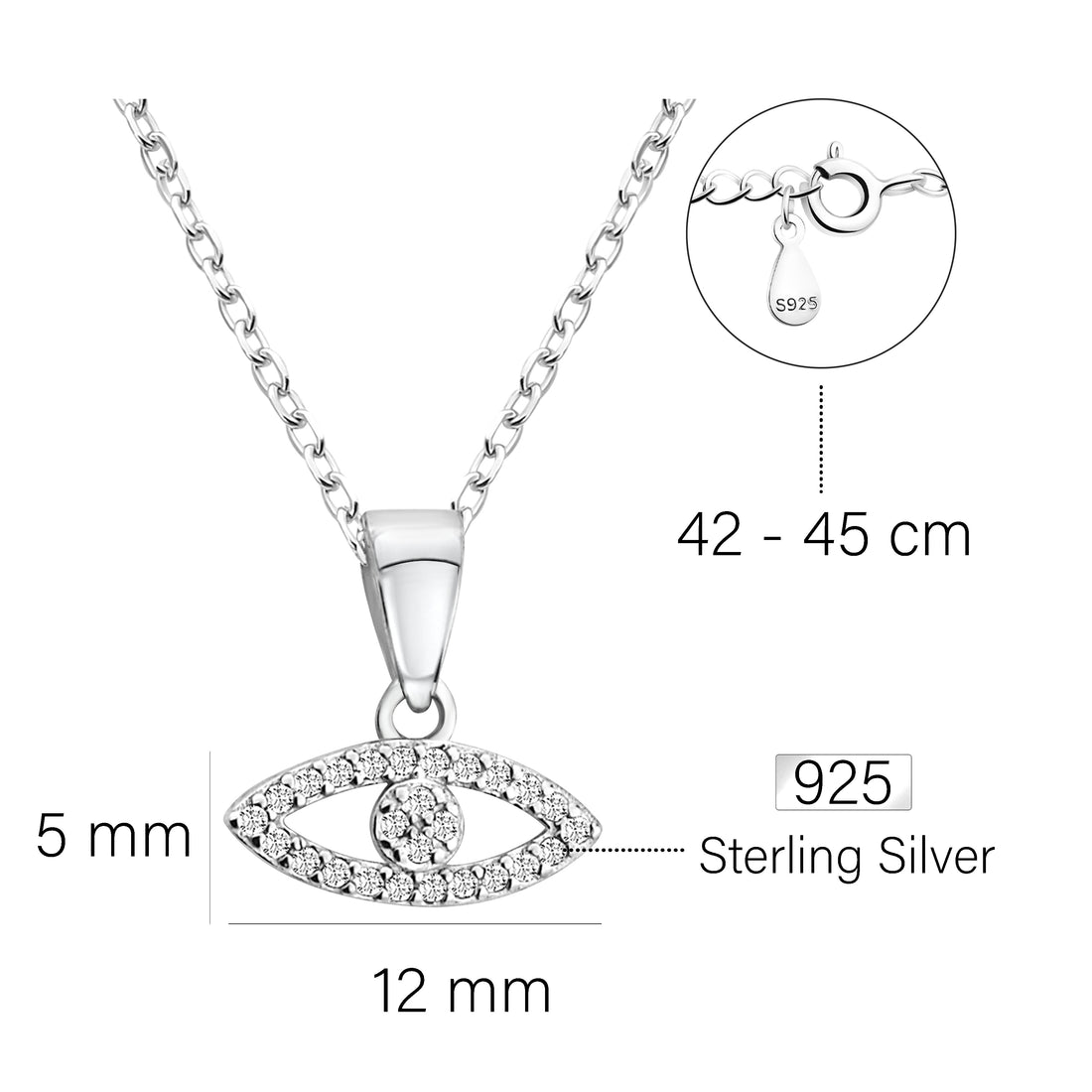 Auge Halskette in 925 Silber