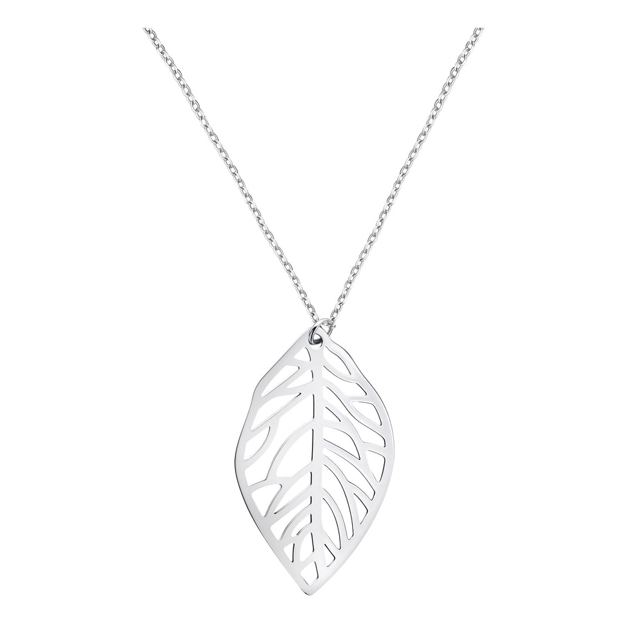 Blatt Halskette in 925 Silber